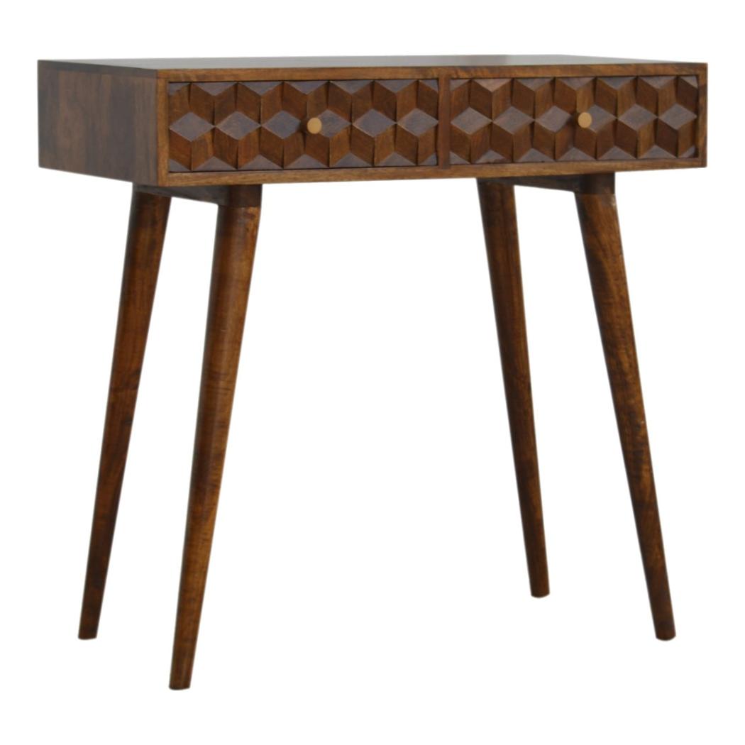 Chestnut Cube Console Table | Distinctive Detail | Versatile Home Furniture
