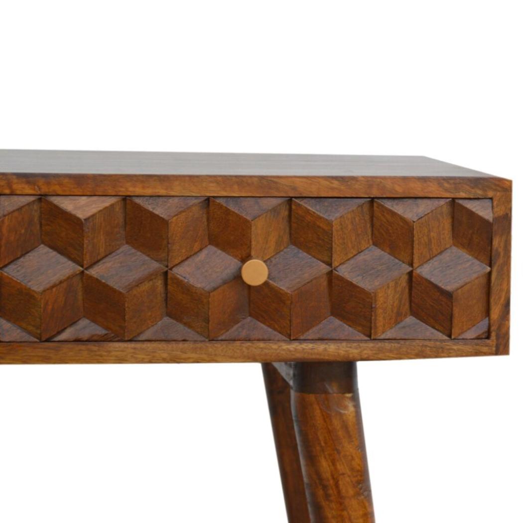 Chestnut Cube Console Table | Distinctive Detail | Versatile Home Furniture