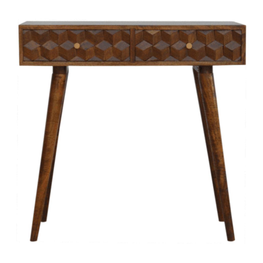 Chestnut Cube Console Table | Distinctive Detail | Versatile Home Furniture