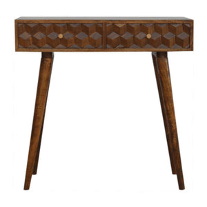 Chestnut Cube Console Table | Distinctive Detail | Versatile Home Furniture