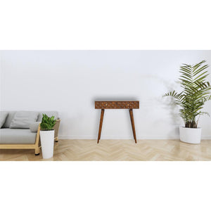 Chestnut Diamond Carve Console Table | Distinctive Detail | Versatile Home Furniture