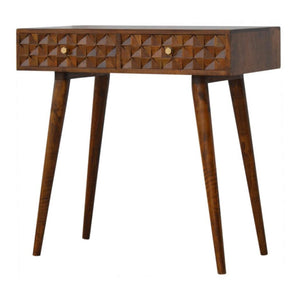 Chestnut Diamond Carve Console Table | Distinctive Detail | Versatile Home Furniture