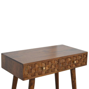 Chestnut Diamond Carve Console Table | Distinctive Detail | Versatile Home Furniture