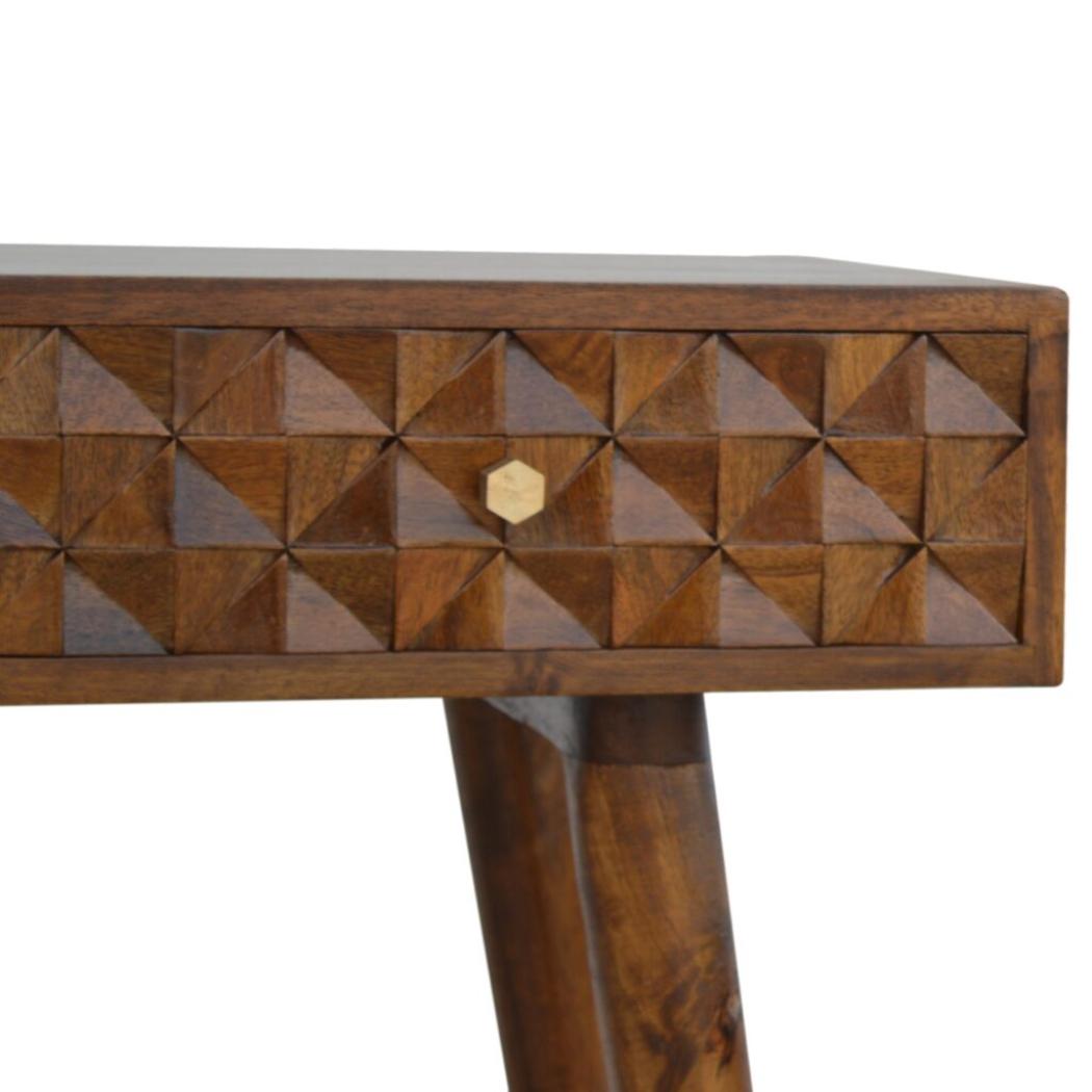 Chestnut Diamond Carve Console Table | Distinctive Detail | Versatile Home Furniture