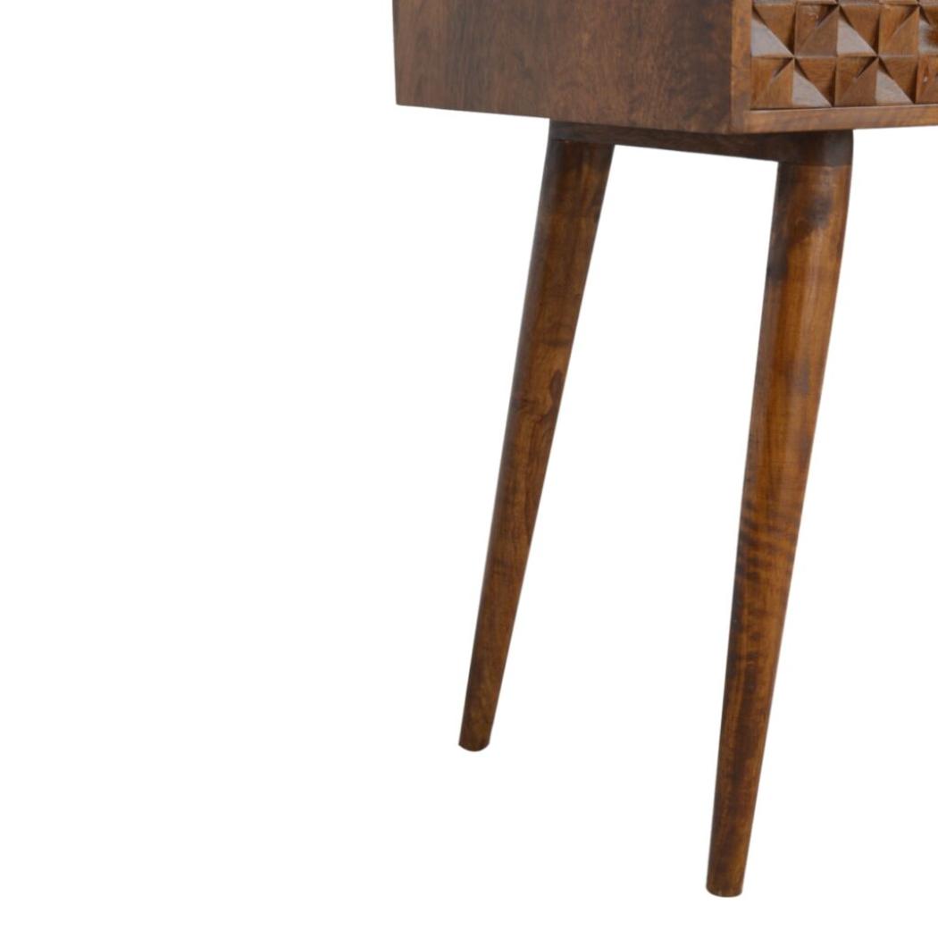Chestnut Diamond Carve Console Table | Distinctive Detail | Versatile Home Furniture