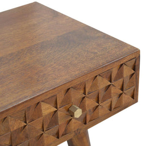 Chestnut Diamond Carve Console Table | Distinctive Detail | Versatile Home Furniture