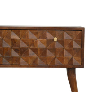Chestnut Diamond Storage Bench | Distinctive Detail | Versatile Home Furniture