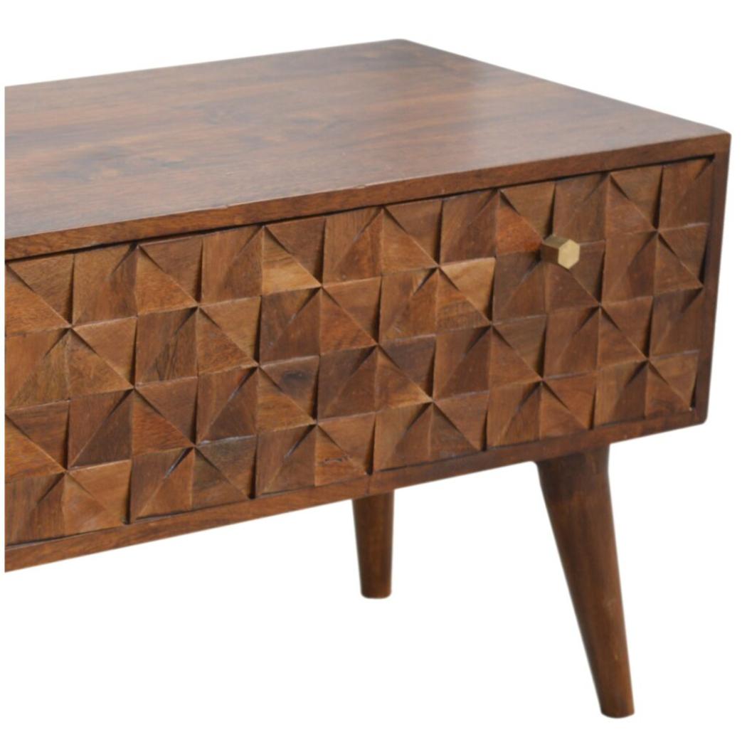 Chestnut Diamond Storage Bench | Distinctive Detail | Versatile Home Furniture