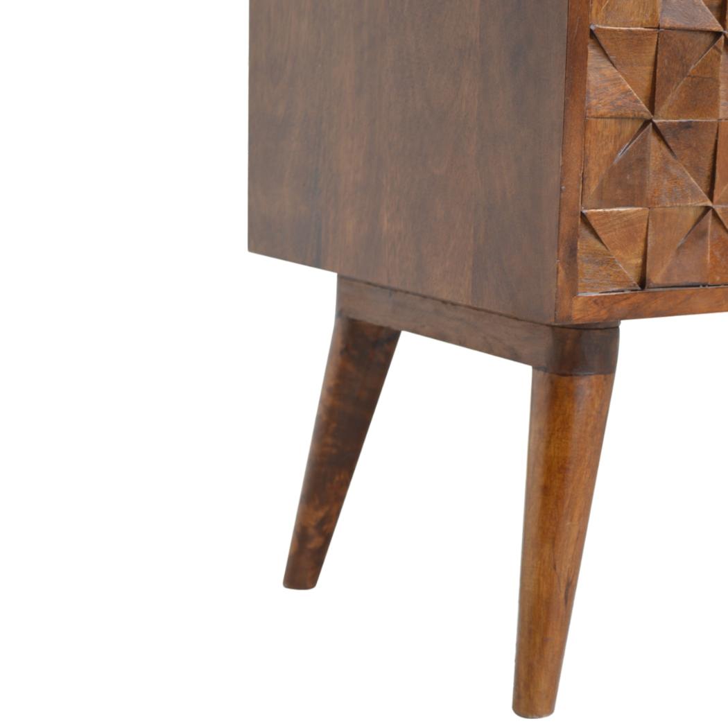 Chestnut Diamond Storage Bench | Distinctive Detail | Versatile Home Furniture