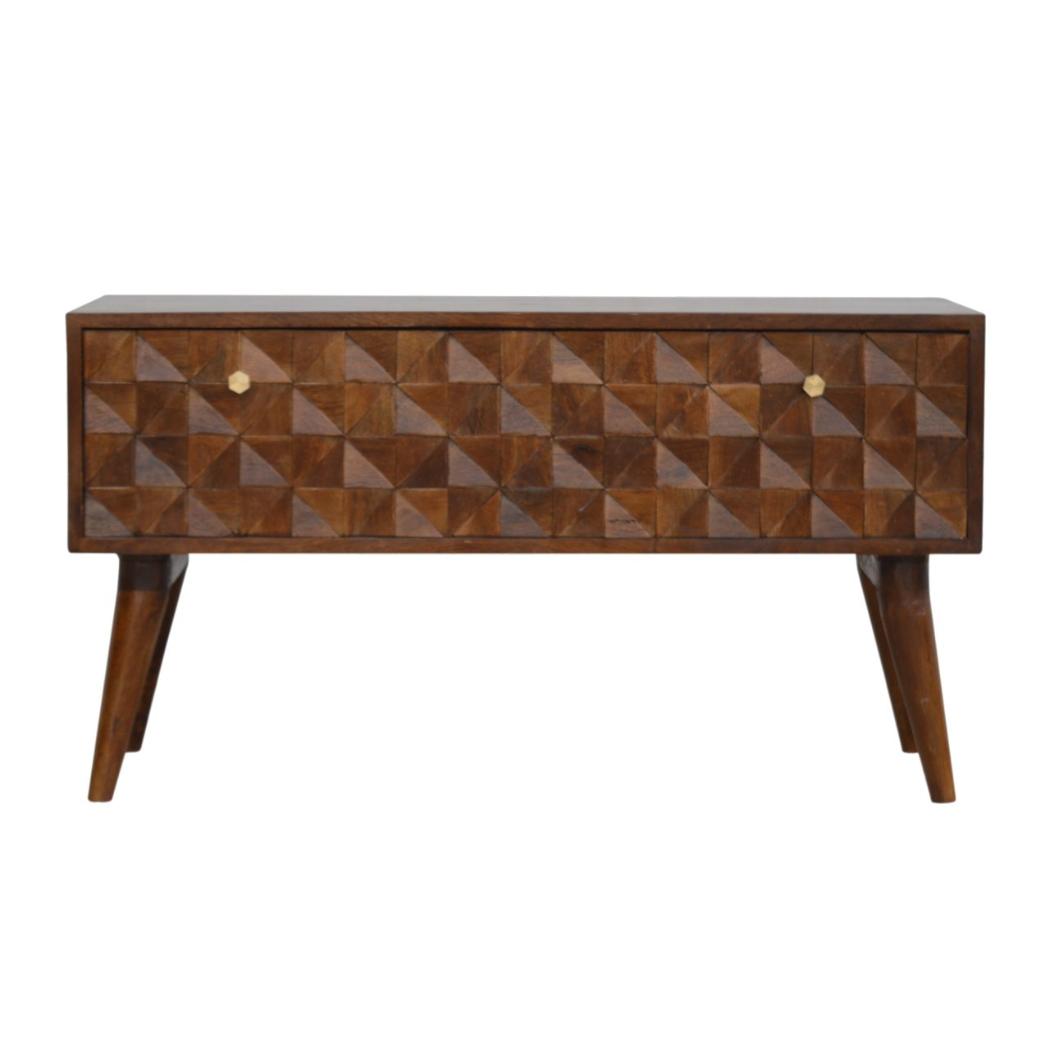 Chestnut Diamond Storage Bench | Distinctive Detail | Versatile Home Furniture