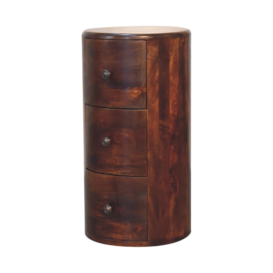 Chestnut Drum Chest | Solid Mango Wood | Rounded Drum Profile