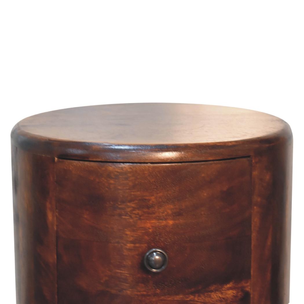 Chestnut Drum Chest | Solid Mango Wood | Rounded Drum Profile