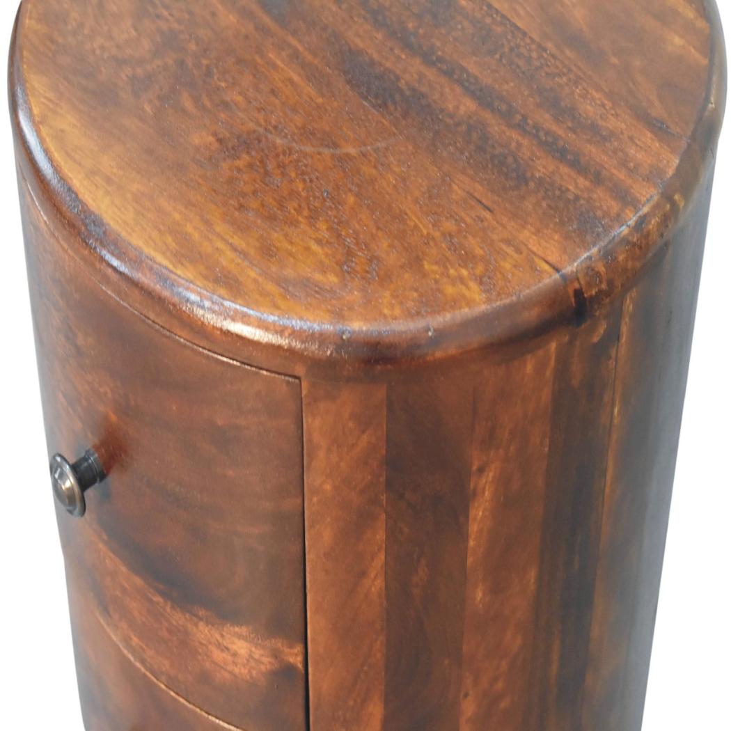 Chestnut Drum Chest | Solid Mango Wood | Rounded Drum Profile