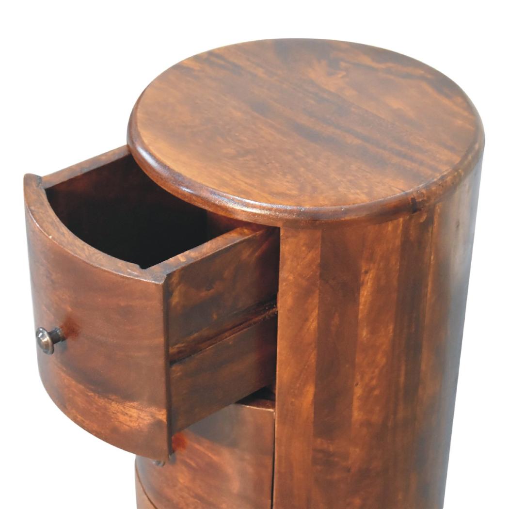Chestnut Drum Chest | Solid Mango Wood | Rounded Drum Profile