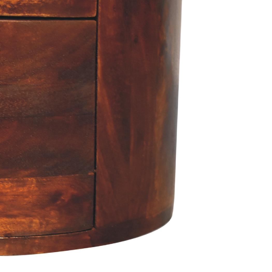 Chestnut Drum Chest | Solid Mango Wood | Rounded Drum Profile