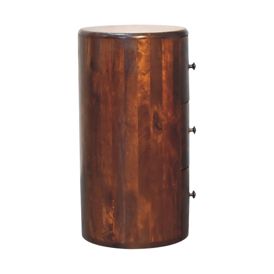 Chestnut Drum Chest | Solid Mango Wood | Rounded Drum Profile