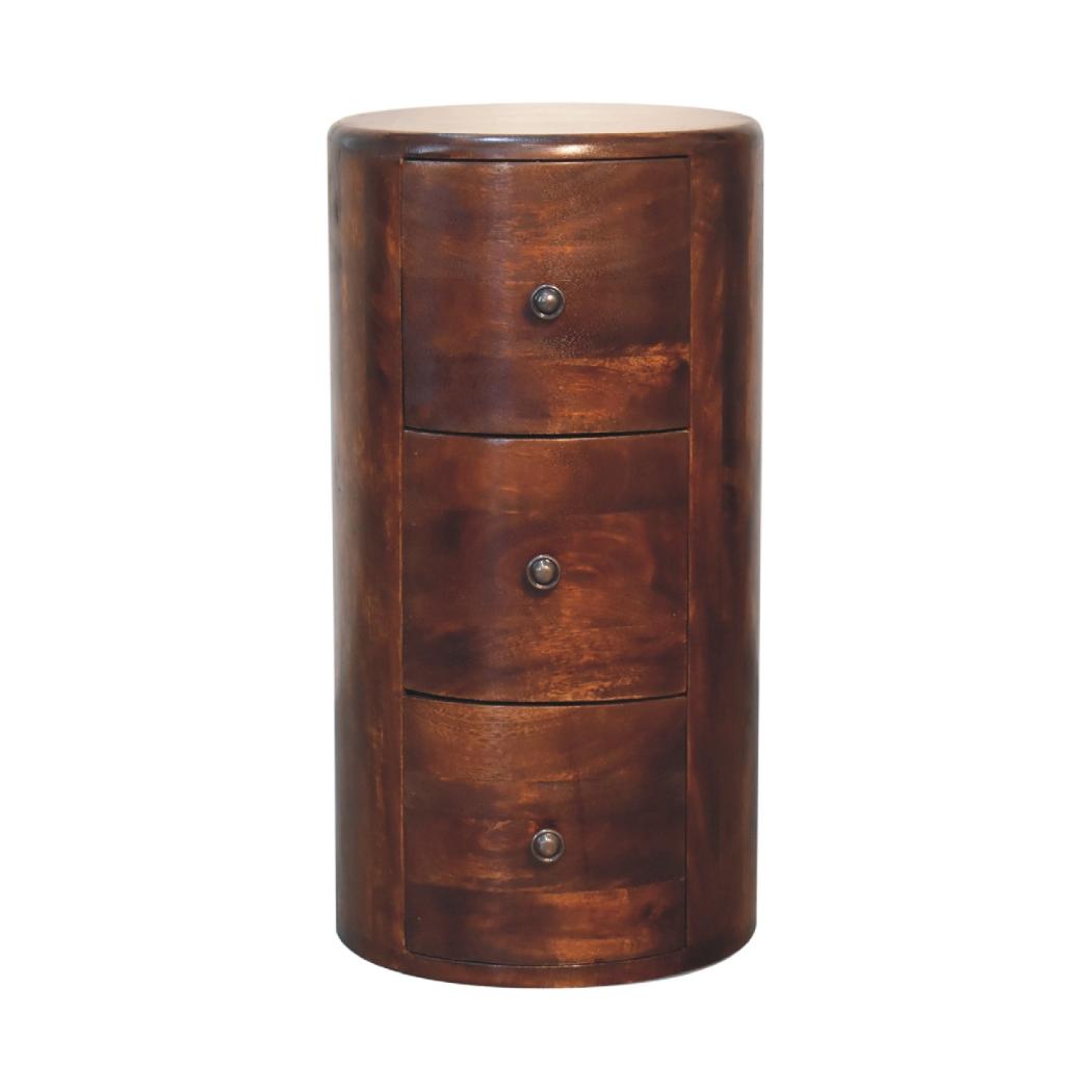 Chestnut Drum Chest | Solid Mango Wood | Rounded Drum Profile
