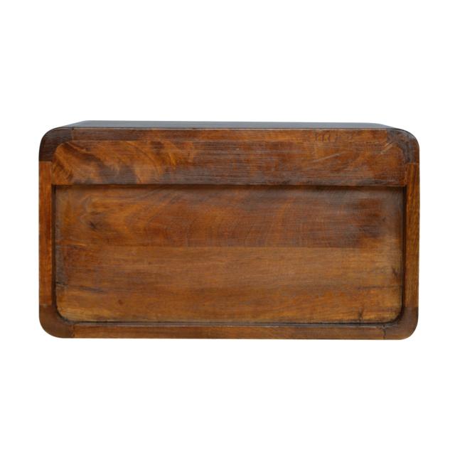Chestnut Floating Bedside Cabinet | Solid Mango Wood | Drawer & Open Shelf