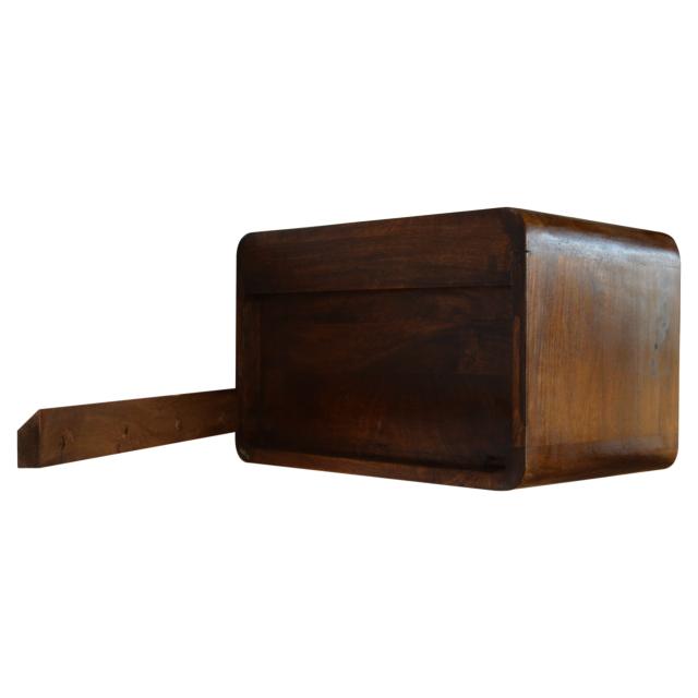 Chestnut Floating Bedside Cabinet | Solid Mango Wood | Drawer & Open Shelf