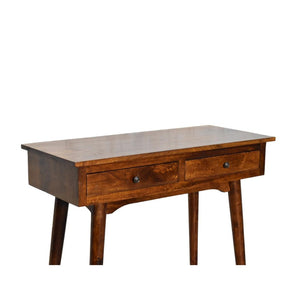 Chestnut Hallway 2 Drawer Console Table | Solid Mango Wood | 2 Drawer Storage