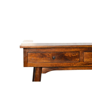 Chestnut Hallway 2 Drawer Console Table | Solid Mango Wood | 2 Drawer Storage