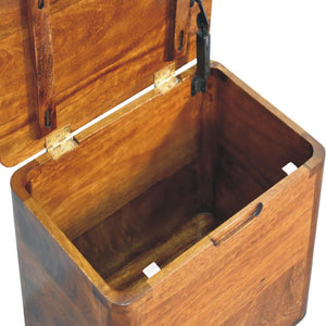 Chestnut Lift-Up Storage Stool | Solid Mango Wood | Chestnut Finish | Nordic Storage Seat