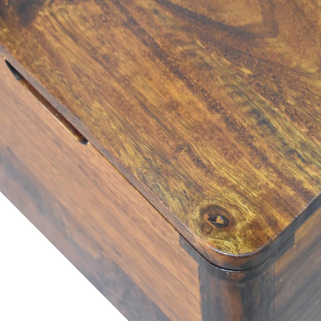 Chestnut Lift-Up Storage Stool | Solid Mango Wood | Chestnut Finish | Nordic Storage Seat