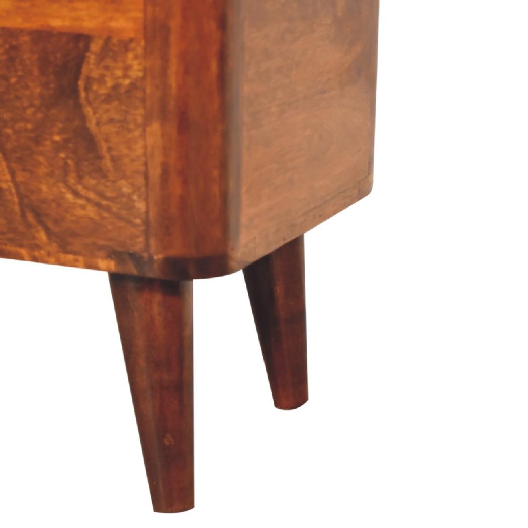 Chestnut Lift-Up Storage Stool | Solid Mango Wood | Chestnut Finish | Nordic Storage Seat