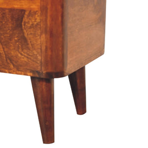 Chestnut Lift-Up Storage Stool | Solid Mango Wood | Chestnut Finish | Nordic Storage Seat