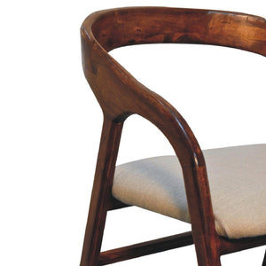 Chestnut Linen Deco Chair | Artisan-Crafted Design