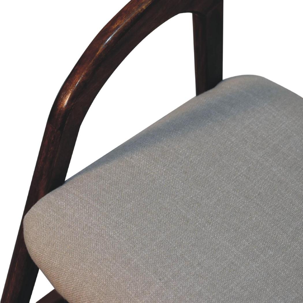 Chestnut Linen Deco Chair | Artisan-Crafted Design