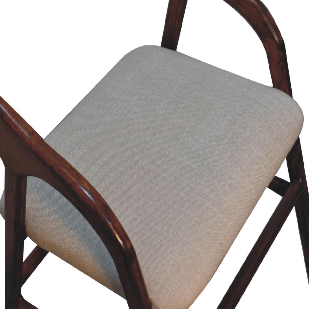 Chestnut Linen Deco Chair | Artisan-Crafted Design
