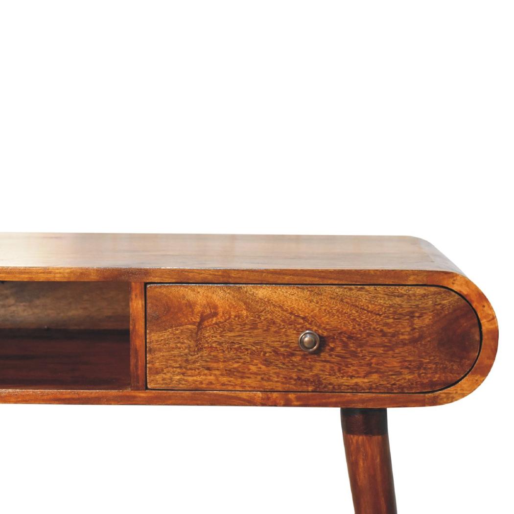Chestnut London Open Console | Solid Mango Wood | Open Storage Design