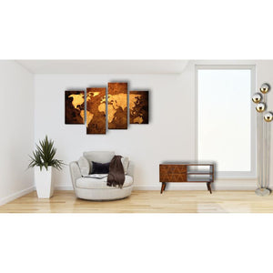 Chestnut Mango Wood Media Unit | 2 Brass Inlay Drawers | Open Shelves