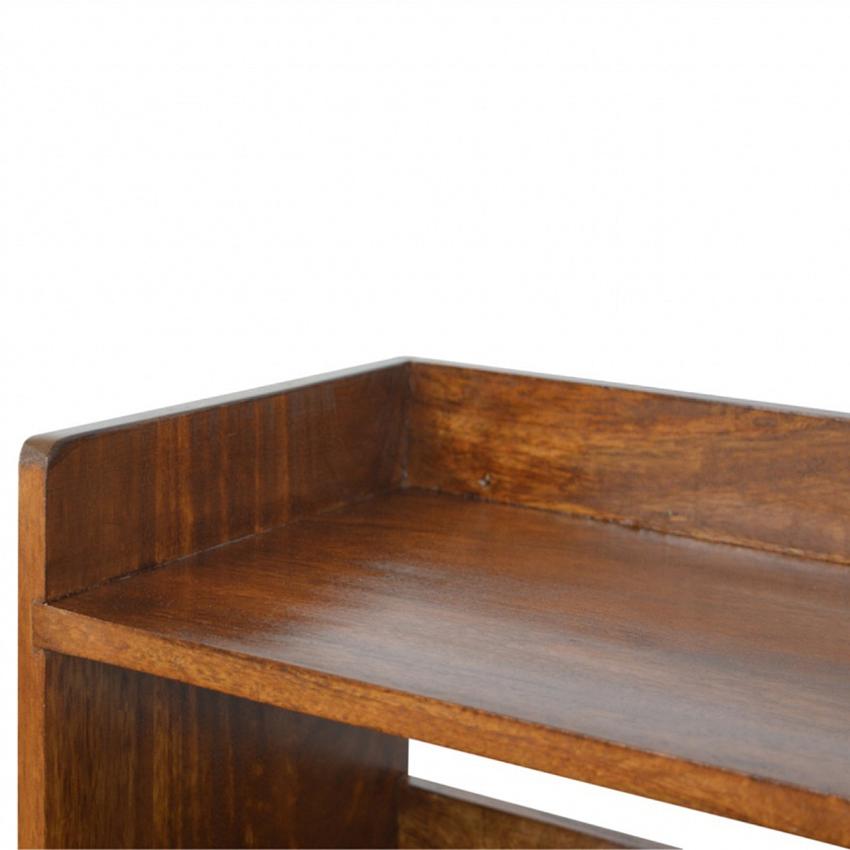 Chestnut Mango Wood Shoe Bench | Open Shelf | Nordic Legs