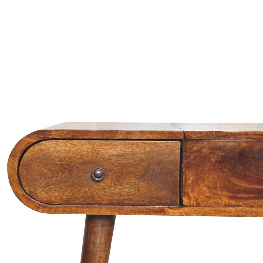 Chestnut Mirror Dressing Table | Solid Mango Wood | Bedroom Vanity