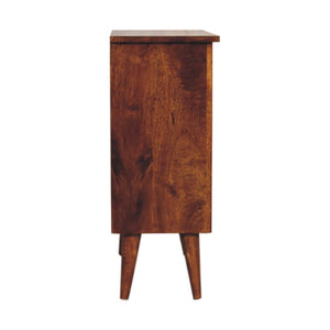 Chestnut Mixed Open Cabinet | Solid Mango Wood | Open Storage Design