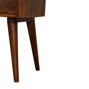 Chestnut Nordic Bedside Table | Solid Mango Wood | 2 Drawers