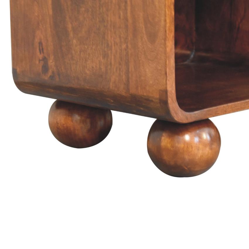 Chestnut Open Woven Bedside Table | Solid Mango Wood | Natural Storage