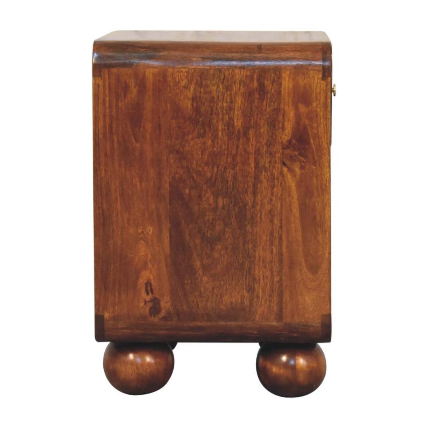 Chestnut Open Woven Bedside Table | Solid Mango Wood | Natural Storage