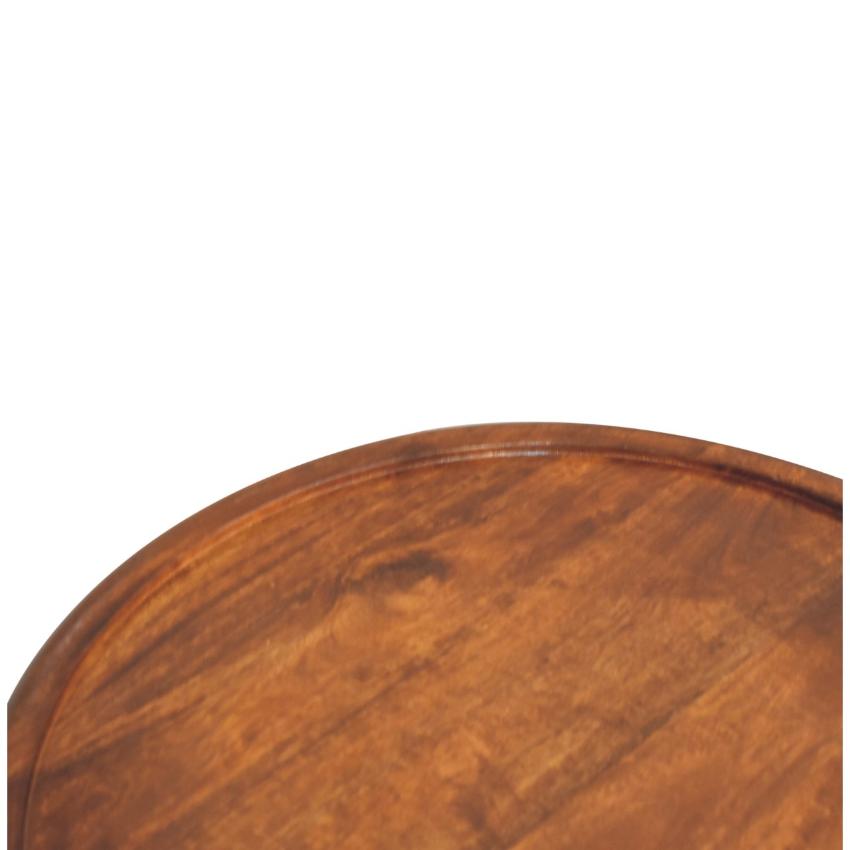 Chestnut Plate Coffee Table | Solid Mango Wood | Round Living Room Table