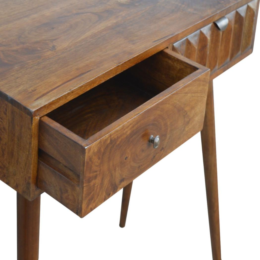 Chestnut Prism Console Table | Geometric Detail | Statement Hallway Furniture