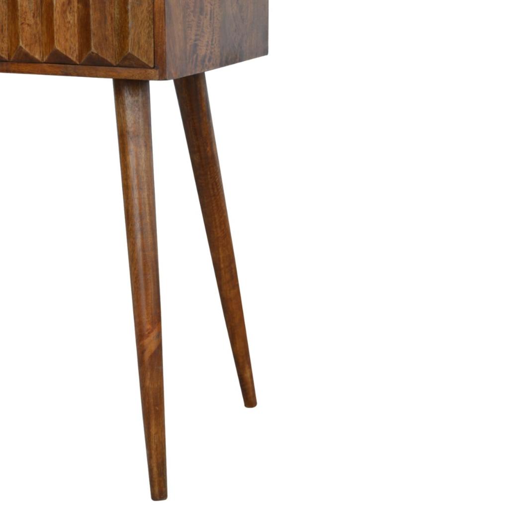 Chestnut Prism Console Table | Geometric Detail | Statement Hallway Furniture