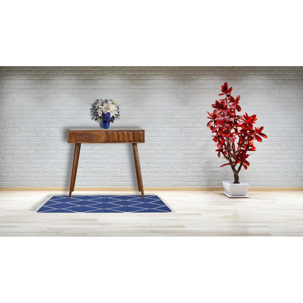 Chestnut Prism Console Table | Geometric Detail | Statement Hallway Furniture