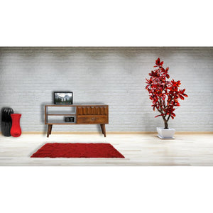 Chestnut Prism Media Unit | Geometric Detail | Living Room Storage