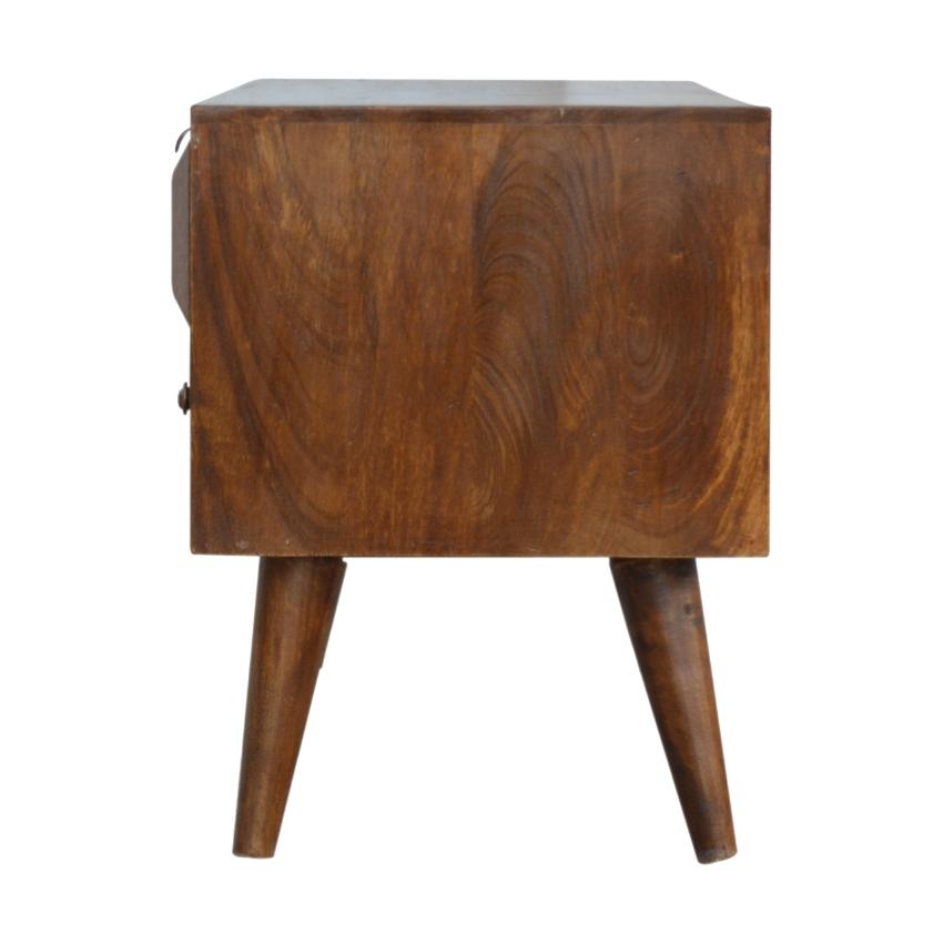 Chestnut Prism Media Unit | Geometric Detail | Living Room Storage