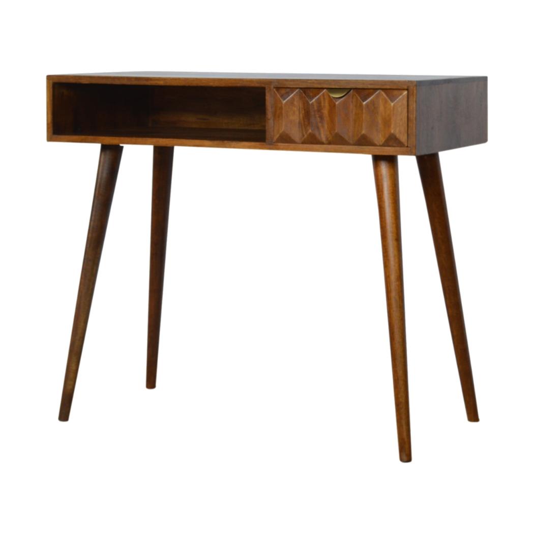 Chestnut Prism Writing Desk | Chestnut Finish | Home Office Desk