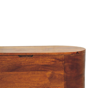 Chestnut Rounded-Lid Blanket Box | Bedroom Storage Chest | Warm Wood Finish