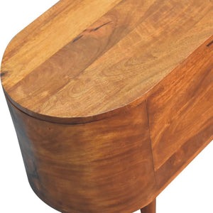 Chestnut Rounded-Lid Blanket Box | Bedroom Storage Chest | Warm Wood Finish