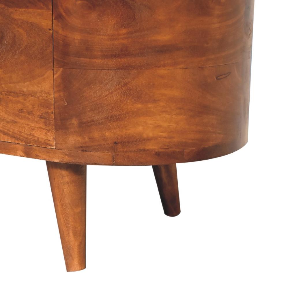 Chestnut Rounded-Lid Blanket Box | Bedroom Storage Chest | Warm Wood Finish